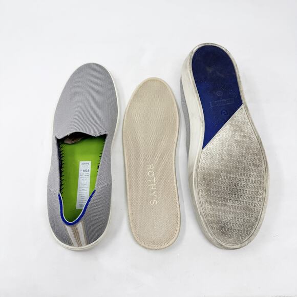 Rothy's Sz 10.5 Gray The Original Slip-On Sneakers Washable Eco-Friendly Casual - Picture 9 of 12